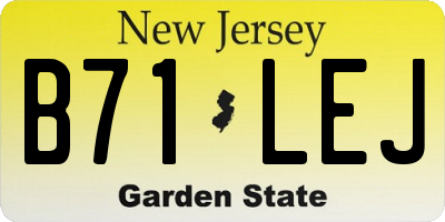NJ license plate B71LEJ