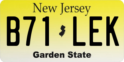 NJ license plate B71LEK
