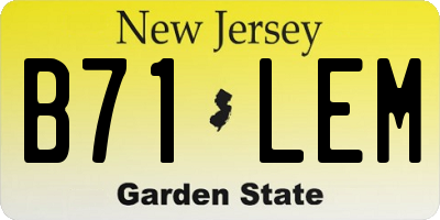 NJ license plate B71LEM