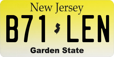 NJ license plate B71LEN