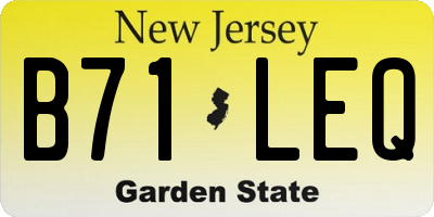 NJ license plate B71LEQ