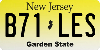 NJ license plate B71LES