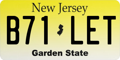 NJ license plate B71LET