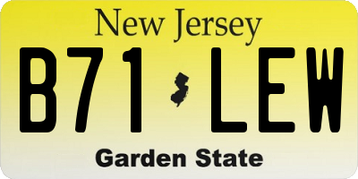 NJ license plate B71LEW