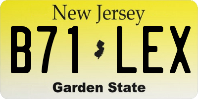 NJ license plate B71LEX