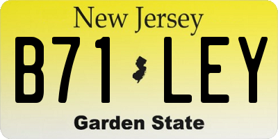 NJ license plate B71LEY