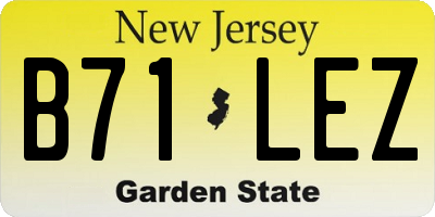 NJ license plate B71LEZ