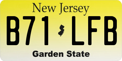 NJ license plate B71LFB