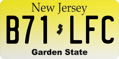 NJ license plate B71LFC