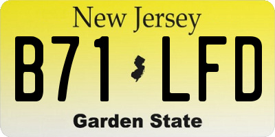 NJ license plate B71LFD