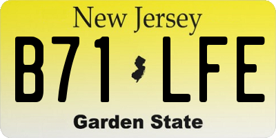 NJ license plate B71LFE