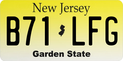 NJ license plate B71LFG
