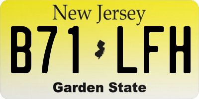 NJ license plate B71LFH