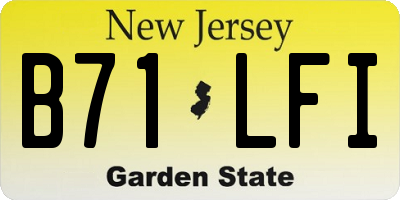 NJ license plate B71LFI