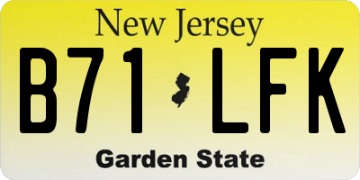 NJ license plate B71LFK