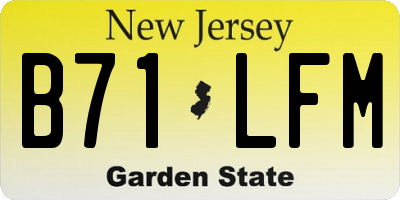 NJ license plate B71LFM