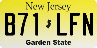 NJ license plate B71LFN