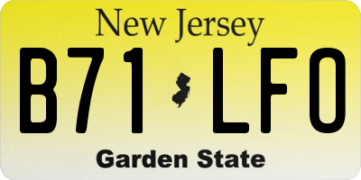NJ license plate B71LFO