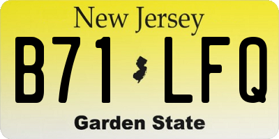 NJ license plate B71LFQ