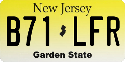 NJ license plate B71LFR