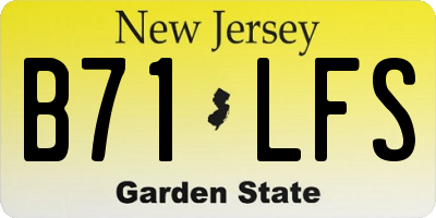 NJ license plate B71LFS