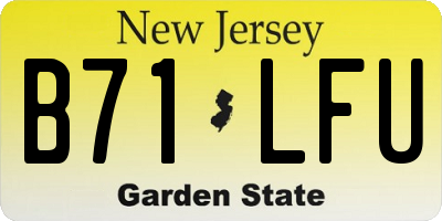 NJ license plate B71LFU