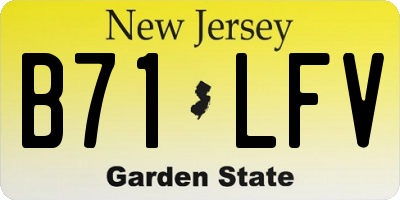NJ license plate B71LFV