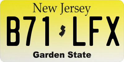 NJ license plate B71LFX