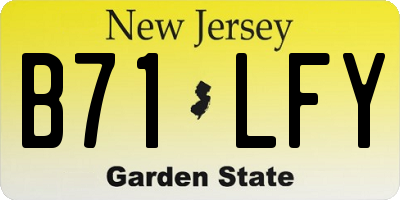 NJ license plate B71LFY
