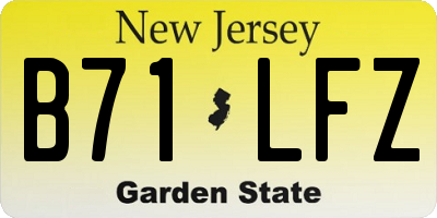 NJ license plate B71LFZ