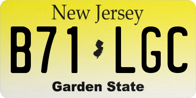 NJ license plate B71LGC