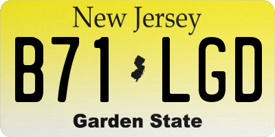 NJ license plate B71LGD
