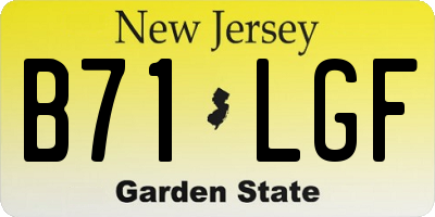 NJ license plate B71LGF