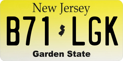 NJ license plate B71LGK