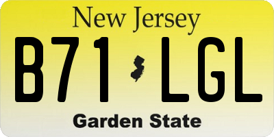 NJ license plate B71LGL