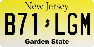 NJ license plate B71LGM