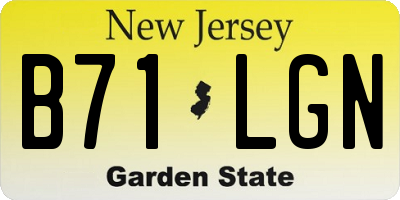 NJ license plate B71LGN