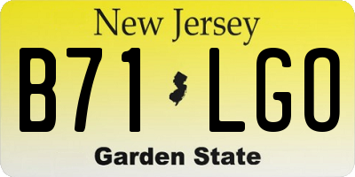 NJ license plate B71LGO