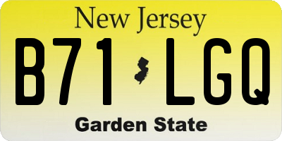 NJ license plate B71LGQ