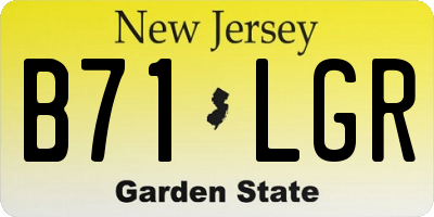 NJ license plate B71LGR