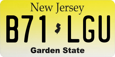 NJ license plate B71LGU
