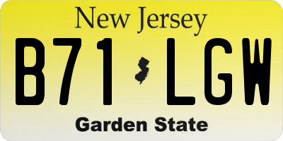 NJ license plate B71LGW