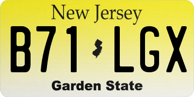 NJ license plate B71LGX