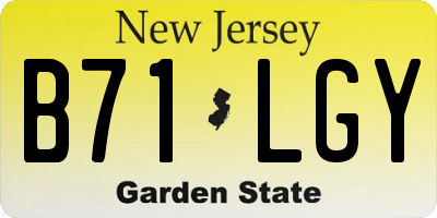 NJ license plate B71LGY