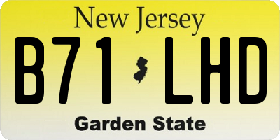 NJ license plate B71LHD