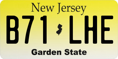 NJ license plate B71LHE
