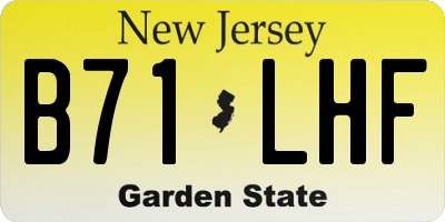 NJ license plate B71LHF