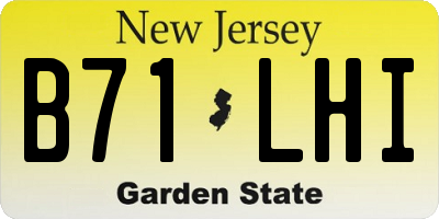 NJ license plate B71LHI