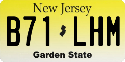 NJ license plate B71LHM