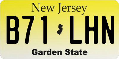 NJ license plate B71LHN